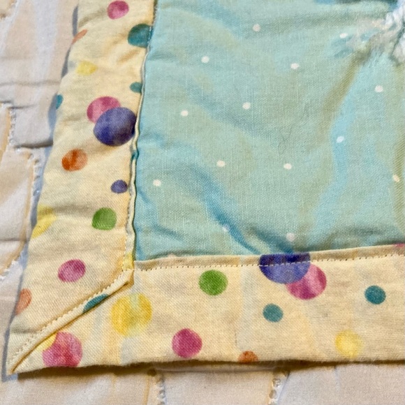 Handmade PASTEL SQUARES Animal Air balloon Baby Throw Blanket Quilt - Picture 8 of 9